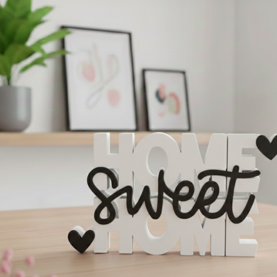 Home Sweet Home - Dekoratif Masaüstü Yazı
