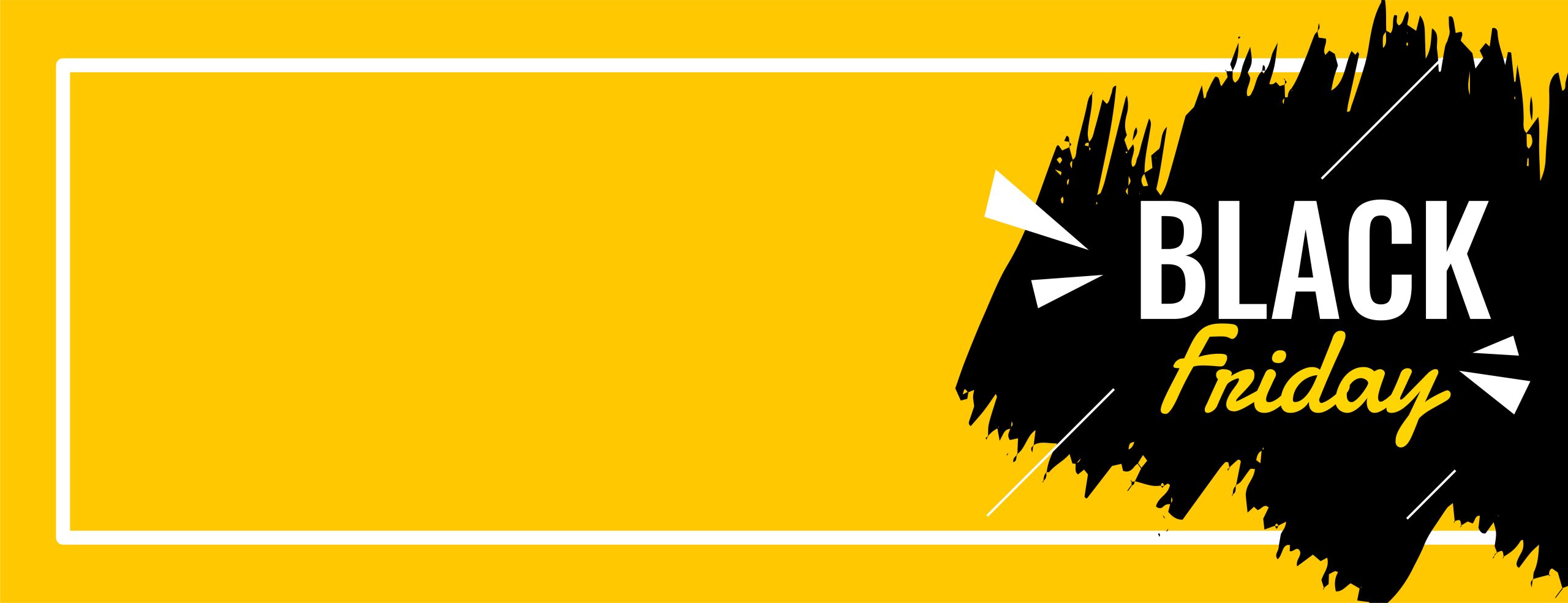 Black friday sale yellow banner with text space