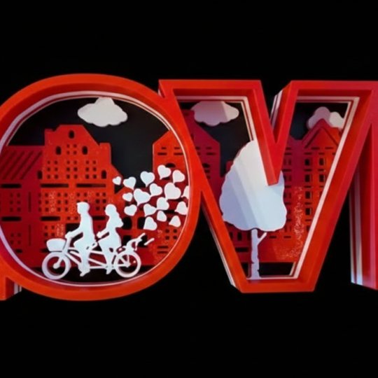 LOVE Derinlikli Panorama Dekor